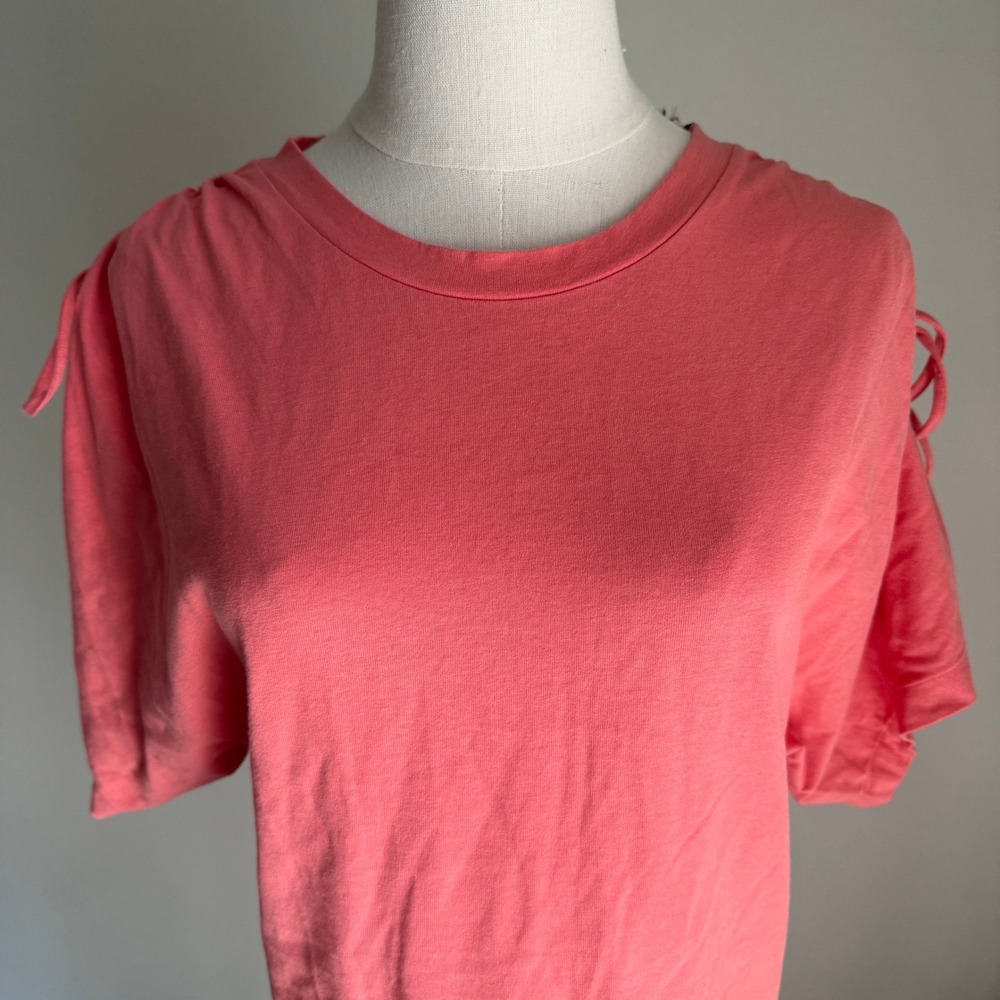 Isabel Marant Étoile Coral Tie Sleeve Mini Dress‎ Cotton Zarko Papaya Large - Picture 2 of 12